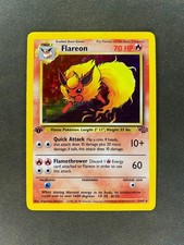 1st Edition - Flareon 3/64 - Holo Rare - Jungle Set - Vintage 1999 Pokemon Card picture