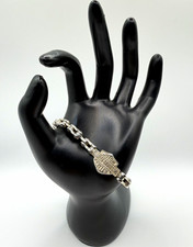 Vintage Harley Davidson Sterling Silver 925 Motorcycle Chain Bracelet 7 1/2 inch picture