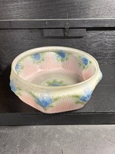 Vintage/Antique Frosted 13.5” Glass Ceiling Flush Mount Light Shade Floral Patt picture