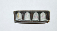 Enesco Precious Moments Thimbles Set 4 Porcelain E-5361 Japan RARE VNTG picture