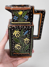 Rare c.1930's Tlaquepaque Mexican Pottery Night Design Pitcher picture