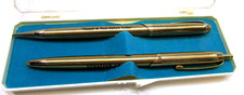 Vintage Ready Riter Gold Ballpoint Pen Mechanical Pencil Set Schaefer Land Co picture