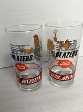 Vintage 1992 Portland Trail Blazers Dairy Queen - 2 NBA Glasses Clyde Drexler  picture