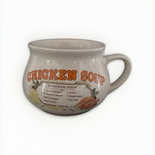 Vintage DAT'L DO-IT INC Chicken Soup Recipe 16oz Mug Soup Bowl Ceramic picture