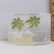 Jamaica Acrylic Art Paperweights Souvenir Palm Tree Beach Home Office Decor picture