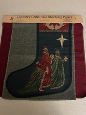 Vintage Tapestry Christmas Stocking Panel 3 Wise Men Star Nativity Greensborough picture