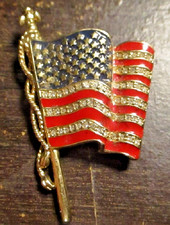 Vintage MONET JEWELRY REMEMBER 911  U.S. FLAG PIN  / SUPERB picture