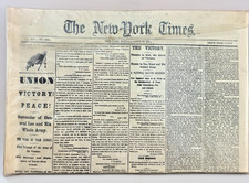 1865 Collectible New York Times Civil War Newspaper Reprint picture