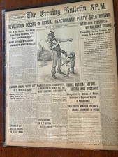 March 15, 1917 The Evening Bulletin Newspaper Russian Revolution Headlines  picture