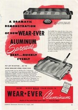 VTG 1947 Print Ad Wear Ever Aluminum Heat Burner Griddle picture