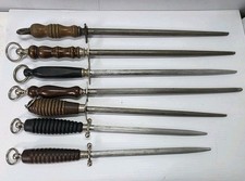 Lot Of 7 Antique Vtg Knife Sharpener Steels Rod F Dick Forschner Various (READ)  picture