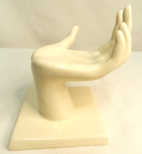Vintage Ceramic Hand ring holder Sculpture cream Figurine decor picture