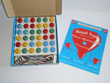 Royal Tops Wood Toy Fast Spinners 5 Cents 36 with Cords Dime Counter Display NOB picture