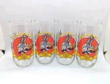 (4)Vintage Happy Birthday Bugs 50th Anniversary Warner Bros Looney Tunes Glasses picture