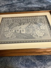 World of Lace Genuine Nottingham Lace Framed Doily 