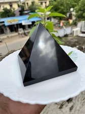 Large Black Tourmaline Crystal Pyramid Handmade Crystal Home Office Decorative picture
