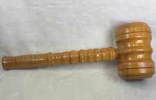 Vintage Turned Wooden Gavel 13.5” Similar To Commemorative White House Salvaged picture