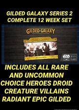topps star wars card Trader GILDED GALAXY Complete 12 Week Set ALL RARE UC picture