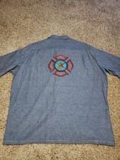 Vintage PIA California Firefighter Shirt Size 18 Mens Chambray Delano CA 90s  picture