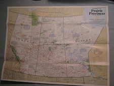 PRAIRIE PROVINCES MAP THE MAKING OF CANADA National Geographic December 1994 picture