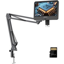 4K 30FPS HDMI 10.1'' Digital Microscope with Screen for Electronics Repair, L... picture