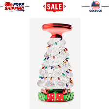 Bath & Body Works Christmas Tree Water Globe 3-Wick Candle Holder Decor picture