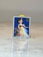 Vintage USA Doll Postage Stamp Enamel Pin: Multicolor - 1990s Accessory picture