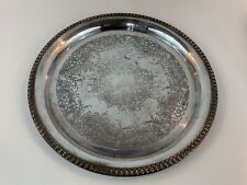 Wilcox International Co. Brendon Hall Silver Plate Round Tray w/ Floral Dec. picture