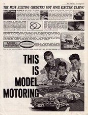 1961 Aurora Model Motoring Print Ad Christmas Gift Table Top Racing Cars Track picture