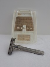 Vintage 1962 Gillette Slim Adjustable Double Edge Razor With Original Case - H4 picture