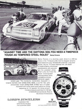1976 Rolex Cosmograph Daytona 500 Panda Watch NASCAR Parsons VINTAGE PRINT AD picture