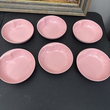 Vintage Lenox Ware St. Louis Melmac Pink Oval Bowls With Handles Set Of 6 picture