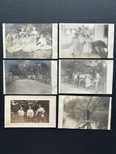 Lot of 6 Antique RPPC Real Photo Post Cards, Edwardian Men, Women, River, Bridge picture