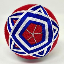 Temari Japanese Thread Ball Embroidered Traditional Thread Folk Art Handmade picture
