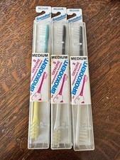 Vtg Squibb REDUCED 2 Packs REPLACEMENT BRUSH HEADS Med Broxodent Electric Toothb picture