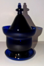 Cobalt Blue Glass Lidded Candy Dish Sugar Bowl Metropolitan Museum MMA Portugal picture