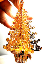 Vintage Danbury Mint Gold Plated Christmas Tree Ornament / 2003 Christmas Tree picture