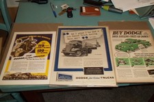 Lot of 3 Vintage Print Ad From Dodge Trucks 1939, 1941, 1945  VG picture