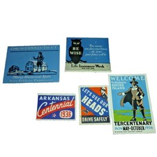 Vintage 1930s Poster Stamps Lot 6 Connecticut Rhode Island Arkansas Safety Owl picture
