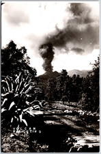 Paricutin Volcano Michoacan Mexico Photo Ash Smoke Billowing Out RPPC Postcard picture