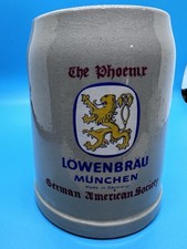 Vintage Lowenbrau Munchen Earthenware Mug  german american society Germany ,31 picture