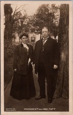1909 RPPC President William Howard & Mrs. Taft Photo Postcard Brown Bros picture