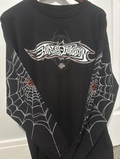 Vintage 2003 Harley Davidson Long Sleeve Men’s Spider Web XL shirt Pristine picture