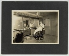 Antique Barber Shop Photo 1890 Hair Salon Chair 8x10 Parlor Scissors Shave Tonic picture