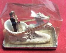 2008 Widding Couple On Horse Carriage Resin Figurine 4” picture