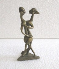 ANTIQUE BRASS DANCING COUPLE TABLE TOP DECORATION STATUE RARE AND UNUSUAL picture