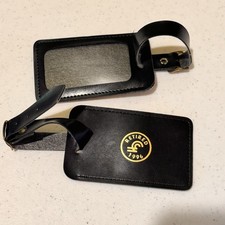 Pair Of Conrail Railroad Black Luggage Tags Railway Trains Vintage 1996 picture