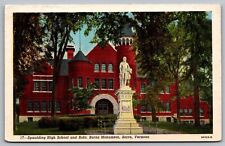 Spaulding High School Robert Burns Monument Barre Vermont Statue VNG Postcard picture