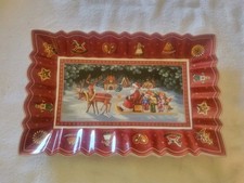 Villeroy & Boch Toy's Fantasy Rectangular Cake Plate 14x9” Santa&Sleigh Platter picture
