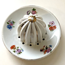 Vintage Porcelain Floral Juicer Reamer 5 in diameter picture